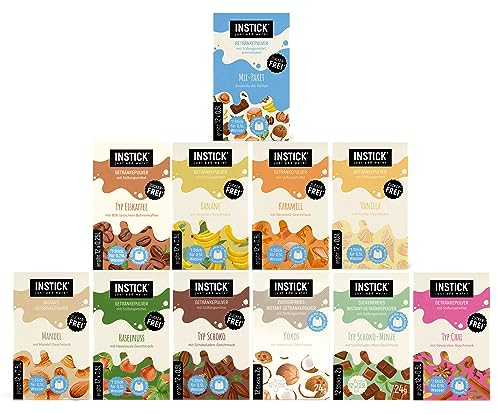 INSTICK Zuckerfreies Instant-Getränk (Kennenlernpaket für Milchprodukte) - 1 Packung für 12 x 0,5 L - Ideal für Milch, Joghurt, Skyr, Quark- Vegan & Kalorienarm