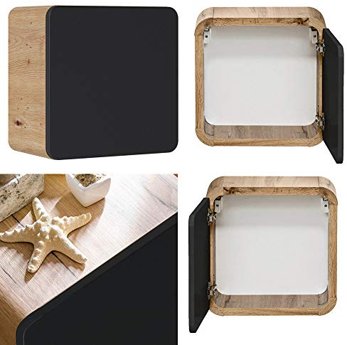 Lomadox Badezimmer Hängeschrank in seidenmatt anthrazit mit Wotan Eiche Nb., B/H/T ca. 35/35/22 cm