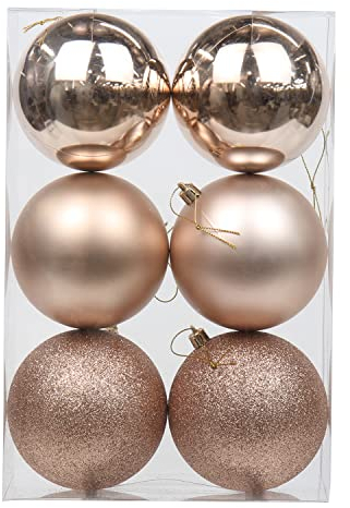 10CM Weihnachtsdeko Weihnachtskugeln, 6 Stücke Bruchsiche Christbaumkugeln Ornamente Weihnachtsbaumschmuck für Weihnachtsbaum Christbaumkugeln Weihnachtsdekoration Kugeln