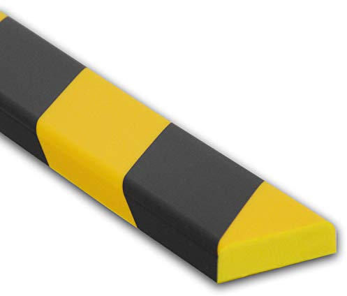 UvV Protect Prallschutz und Schutzprofil in schwarz gelb 1 Meter aus PU Schaum mit permanentem Kleber für fast alle Oberflächen (Typ F) auch als Rammschutz benannt