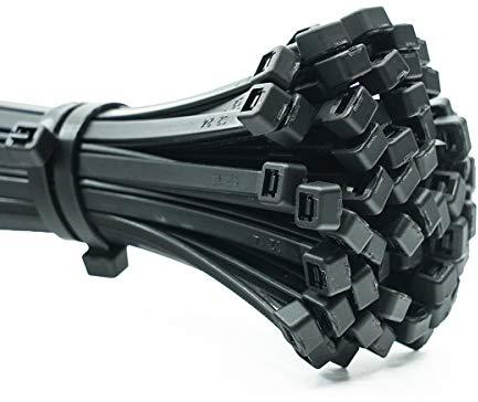 ERKO Fascette plastica nere 250 x 3,6 mm 100 pezzi di cablaggio professionali, Resistente allatemperature, Resistenza alla rottura 18 kg, forte
