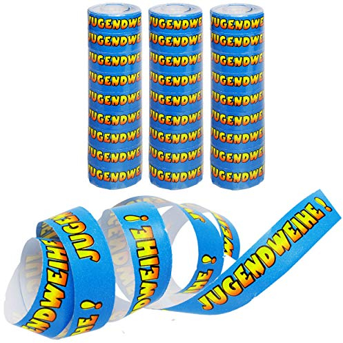 27 Stück Luftschlangen Alles Gute zur Jugendweihe ! Papier - Luftschlange - bunt für Kaffee - festlich gedeckt - Kinder - Partyset - Party Mädchen Junge..