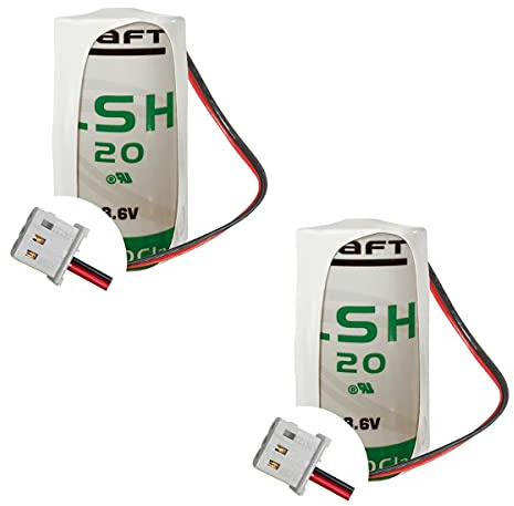 Maxxistore - Saft 2 batterie al litio size D compatibile Tecnoalarm - 3,6V 13Ah - LSH20 - ER34615M - Connettore Molex 5264-03
