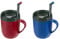 Zyliss Hot Mug Cafetiere - 2 x Plastic/Silicone Travel Mug Bundle | Red/Blue | Dishwasher Safe | 5 Year Guarantee