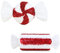 Toyland® Pack of 2-28cm Red & White Giant Sparkly Sweets Christmas Tree Hanging Decorations