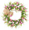 YQYAZL Türkranz, künstliche Tulpen, Blumenkranz, Seide, künstliche Blume, Frühlingskranz, Tulpe, Blume, Zweig, Türkranz mit Schleife für Zuhause, Hochzeitsdekoration