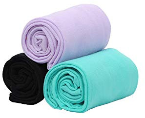 EVERSWE Microfaser 40 DEN Kinder Strumpfhose für Mädchen 3er Pack (Lila/Blau/Schwarz, 6-8)