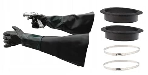 Sandstrahlhandschuhe 600 mm mit Montage set für Sandstrahlkabine SBC 220 350 420 990