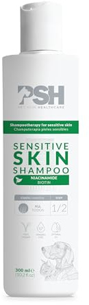 PSH Sensitive Skin – Hundeshampoo Hypoallergenes Shampoo für empfindliche Haut – Mit Panthenol und Vitamin-B-Komplex – Ohne Sulfate und Parabene – Vegan – 300 ml