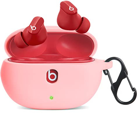 LiZHi for Beats Studio Buds Case Cover,Beats Studio Buds+ Plus Carrying Case Silicone Full Protective Skin with Keychain for Beats Studio Buds Wireless 2021 2023 Earbuds AccessoriesPink