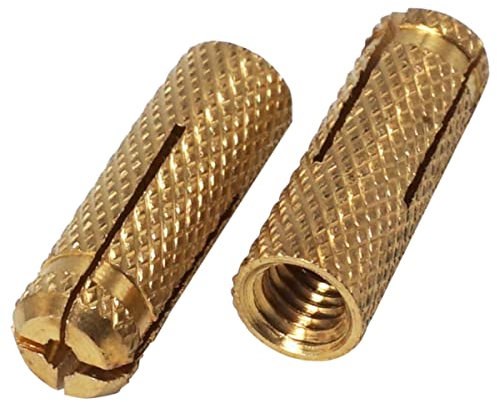 SKIR'CO (100 pz) Ancoraggi a goccia in ottone M5 x 20 mm, Manicotto per bulloni, Tasselli a muro di espansione, Ancoraggio per muratura