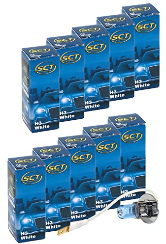 Glühbirne H3 White Plasma Xenon 12V 55W PK22s Halogen SCT Lampe Birne Glühlampe 10 Stück
