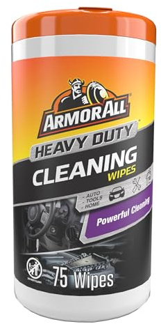 Armor All Heavy Duty Cleaning Wipes, Disposable Car Wipes (75 Count)