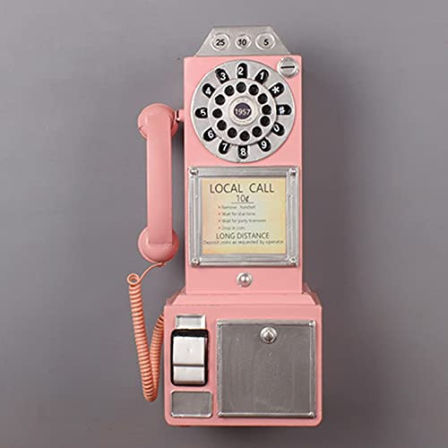 DIOB Cabina telefonica Rotante Vintage dall'aspetto Classico Rosa