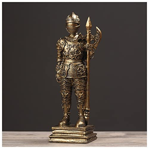 Skulpturen, Figuren, Dekor, Figuren, Heimdekoration, Vintage, römischer Soldat, Statue, Dekor, römischer Krieger aus Harz mit Speer und Schild, Statue, Skulptur, TV-Ständer, Dekorationen for Wohnzimme