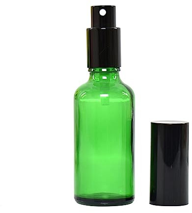 Flacon Vaporisateur Vide Verre, 100ml Anti-UV Bouteille Vide en Verre Vert, Flacons d'huiles Essentielles Vide, Brouillard de Pulverisateur Fine, Pour Huiles Essentielles, Aromathérapie, Parfums