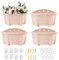 ORIMERC 25cm 4er-Pack Pflanzgefäße zum Aufhängen an der Wand, Kunststoff, Retro-Stil, Geländer, hängende Pflanzgefäße, Pflanzen, Blumen, Kunststofftöpfe, Körbe für Balkon, Zaun, Garten, Beige