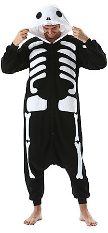 Simzoo Pigiama Intero Animali Unisex Kigurumi Adulto Carnevale Onesie Cosplay Halloween Costume per Donna Uomo Sleepwear
