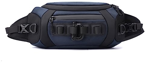 FANDARE Sac Banane Poitrine Sport Bandoulière à Dos Porté Travers Homme Femme Randonnée Taille Ceinture Course Sacoche Cyclisme Épaule Bleu Foncé