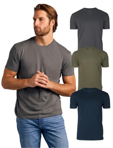 True Classic Mens T-Shirts - Short Sleeve Crew Neck Plain Novelty T Shirt for Men, Pack of 3, Variety, M