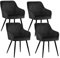 exitodesign Polsterstuhl Milton Gepolsterter Stuhl Esszimmerstühle Bürostuhl Stuhl Küche Wohnzimmer Bequem Praktisch Haltbares Material esstisch mit 4 stühlen 54,5x59x83 cm Schwarz