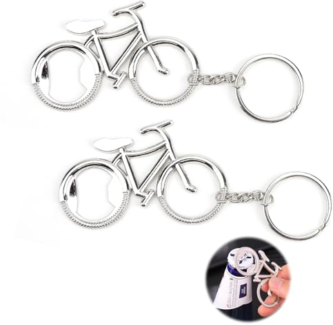2PCS Llavero Bicicleta, Abrebotellas Llavero Bicicleta, Abrebotellas Creativo Bicicleta, Abridor de Botellas Bicicleta, para Ciclistas, Hipsters Y Amadores de Bicicletas