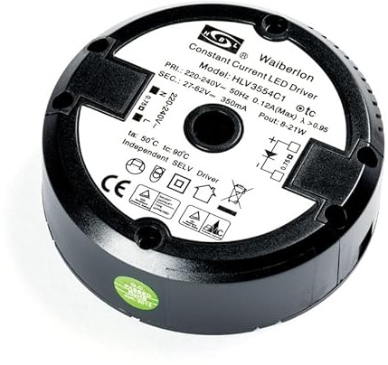 Waiberlon HBL LED Driver Constant Current Transformator HLV3554C1 Trafo 1-21 Watt W 350mA 3-62V schwarz