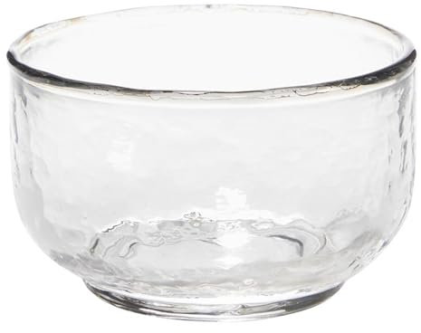 47th & Main Decorative Bowls Recycled Hammered Glass Bowl for Home Décor, Large, Clear
