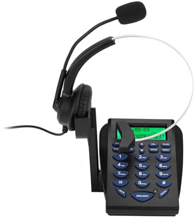 Denash Verkehrstelefon, Büro-Wähltastatur, Call-Center-Telefon, Wähltastatur, Call-Center, Call-Center-Telefon, Schnurgebundenes Telefon mit Headset für Haus-Call-Center-Büro