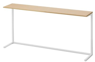 YAMAZAKI Tower Küchenregal mit Holzablage, weiß | Stahl / Holz, Schnell aufgebaut, Mehr Platz in der Küche schaffen, 18,3 x 90 x 46,7 cm, Japanisches Design