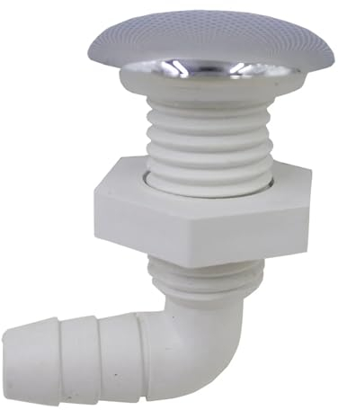 MSEURO Whirlpool-Luftdüse mit verdrehtem Bogen, Spa-Luftblasenstrahl mit Chrombeschichtung, Massagebadewanne, 29 mm Luftstrahl for das Gesicht Lucky