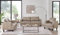Möbelmeister M&M Exklusives 3-teiliges Ledersofa Set im Mid-Century Modern Design – Sofa, Loveseat und Sessel in Hellbraun Beige