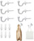 DHWEKU 6 PCS Tenda del Gancio U Holder in Lega di Zinco Ganci Fermatende Decorativi con Spina di Espansione da Porta Parete per Tenda Vestiti Chiave Ganci Bianco, con Parti di Fissaggio in plastica