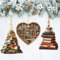 Gyoungt 3PCS Book Christmas Tree Ornaments Christmas Ornaments For Book Lovers, Stacked Books Ornament Christmas Hanging Gift Decorations for Christmas Tree (Heart)