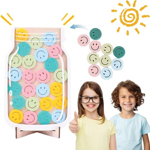 BPTZYLN 1 Pcs Reward Jars Smiley Face Reward Behavior Jar for Kids Rewards Jar, Reward Jars for Children for Boys and Girls,for Children Incentive Good Behavior