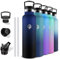 Grsta Gourde Isotherme, Gourde 1l, Sans BPA, Gourde Paille, Anti Fuite, Gourde Inox, Acier Inoxydable 18/8, Gourde Adulte, Double Isolation, Gourde Metal pour pour Randonnée, Camping, Aptitude, Yoga
