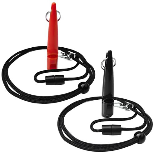 2 Hundepfeifen, Trainingspfeife mit Standardisierter Frequenz, Verstellbare Barkenpfeife Pfeifendes Seil, Laut und Weitreichend, für Effektiven RüCkruf für Das Training Von Hunden (Orange/Schwarz)