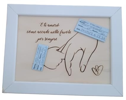 Regalo Neonato Maschio Originale Regalo Mamma Nascita Cornice per Braccialetti Nascita Quadro Baby Shower Bimbi Ricordo Nascita Neonato Accessori Utili Idee Regalo per Lista Nascita Bebè 21x16 cm