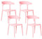 Beliani Lot 4 Chaises de Salle à Manger Moderne en Plastique Empilable Léger Résistant Rose Gubbio