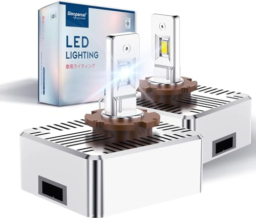Sinoparcel D5S LED Headlight Bulb, 6000K Cool White, 35W | HID Xenon to LED Upgrade, Plug and Play, Suitable for 66540 12410 9285410171, PK32d-7