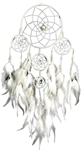 Traumfänger 2PCS Dream Catcher Wandbehang Home Decor Große Dreamcatcher Innen Wohnzimmer Kunst Ästhetische Dekoration(White)