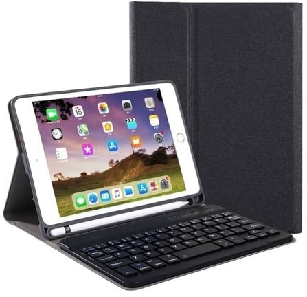 NXCVBNKZJ kuaijiexiaopu Schutzhülle mit QWERTY-Tastatur, Stiftschlitz, Stoffstruktur, geeignet for iPad 11. (Air16)/10. Generation 10,9 Zoll, universell(Black+Keyboard)