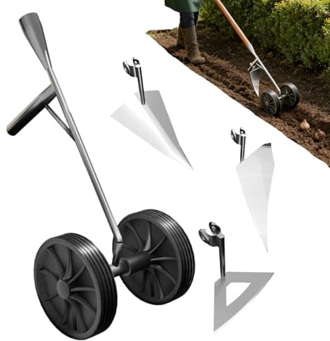 Garten-Pflughacke zur Gartenarbeit Bodenlockerer mit Doppelrad
