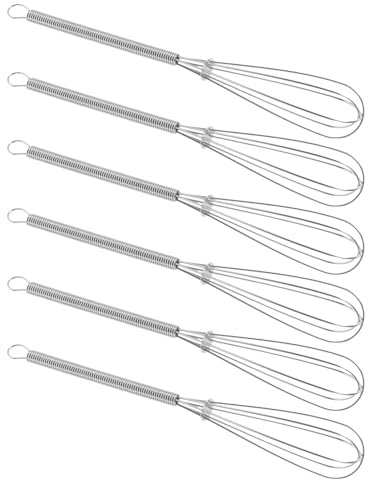 GRADENEVE Lot de 7 Fouets Manuels en Acier Inoxydable pour Mélange de Coloration Capillaire, Outil Professionnel pour Salon, Facile à Nettoyer et Solide