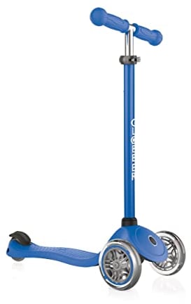 Globber Primo – Tretroller Kinder, 120/80 mm, ABEC 5, 3-rädrig, höhenverstellbar, dunkelblau