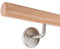 Handlauf Set Holz Buche 45mm rund inkl. 4 Edelstahlhalter zum Einschrauben_neu (350 cm)