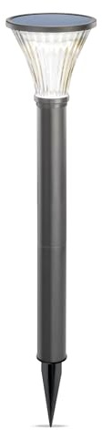 Esotec Solar Wegeleuchte Gartenleuchte Salerno Standleuchte DuoColor 102528 | Solar Standleuchte 60cm, Warmweiß/Kaltweiß 2800/6500K, automatisches Energiemanagement, 1,3Wp Solarmodul, Akku wechselbar