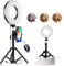 HAKUTATZ® 9-inch Outer Dimmable LED Ring Light kit with Desk Light Tripod Stand Mirror Bluetooth Remote Smartphone Holder Mount for Photo Studio Selfie Shooting YouTube TikTok Vlogging Makeup Vlog