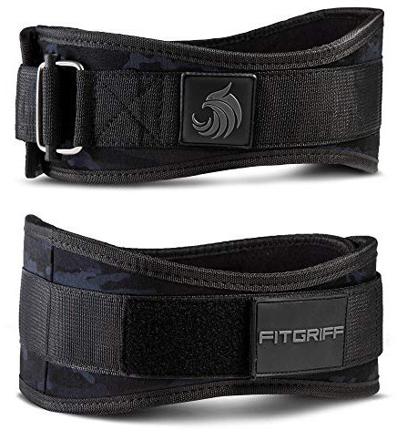 FITGRIFF® Gewichthebergürtel V2 - Gewichtheber Gürtel für Damen und Herren - Bodybuilding, Krafttraining, Crossfit Training - Trainingsgürtel, Weightlifting Belt, Gym Workout (Camo-Black, XXL)