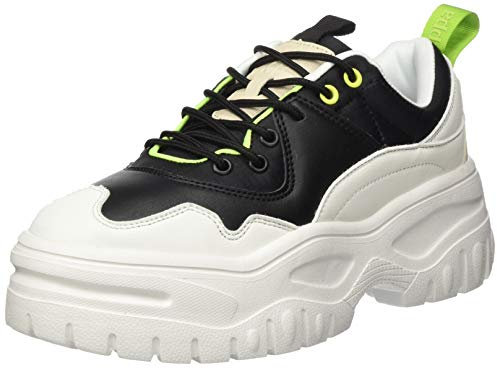 Kappa Kassidy Authentic, Zapatillas Deportivas Mujer, Negro Blanco Verde Lima, 36 EU